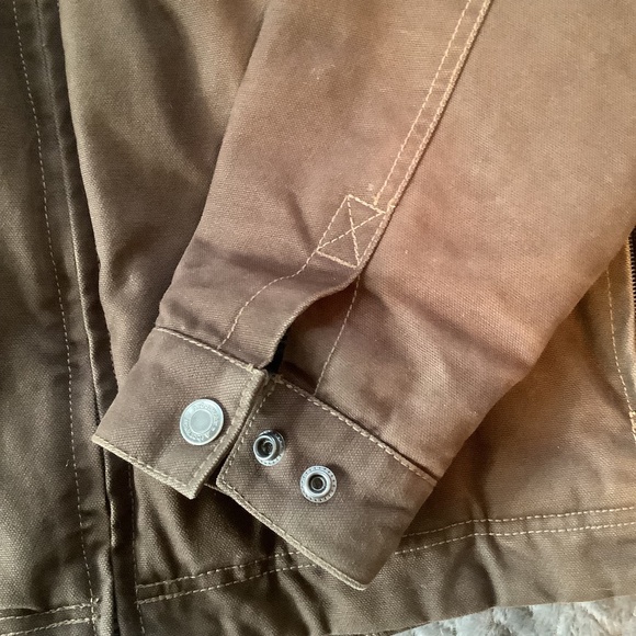 Arborwear Men's Large Canvas Work Jacket Fleece Lined Brown - Picture 6 of 14